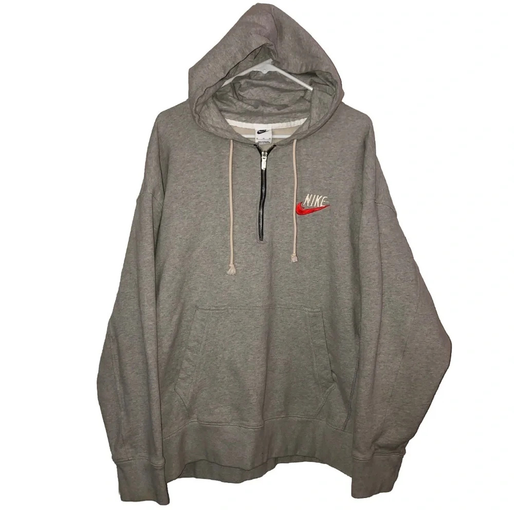 NIKE MEN’S SPORTSWEAR FRENCH TERRY PULLOVER HOODIE SIZE XL GREY